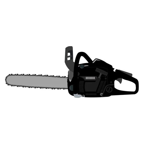 Black realistic chainsaw — Stock Vector
