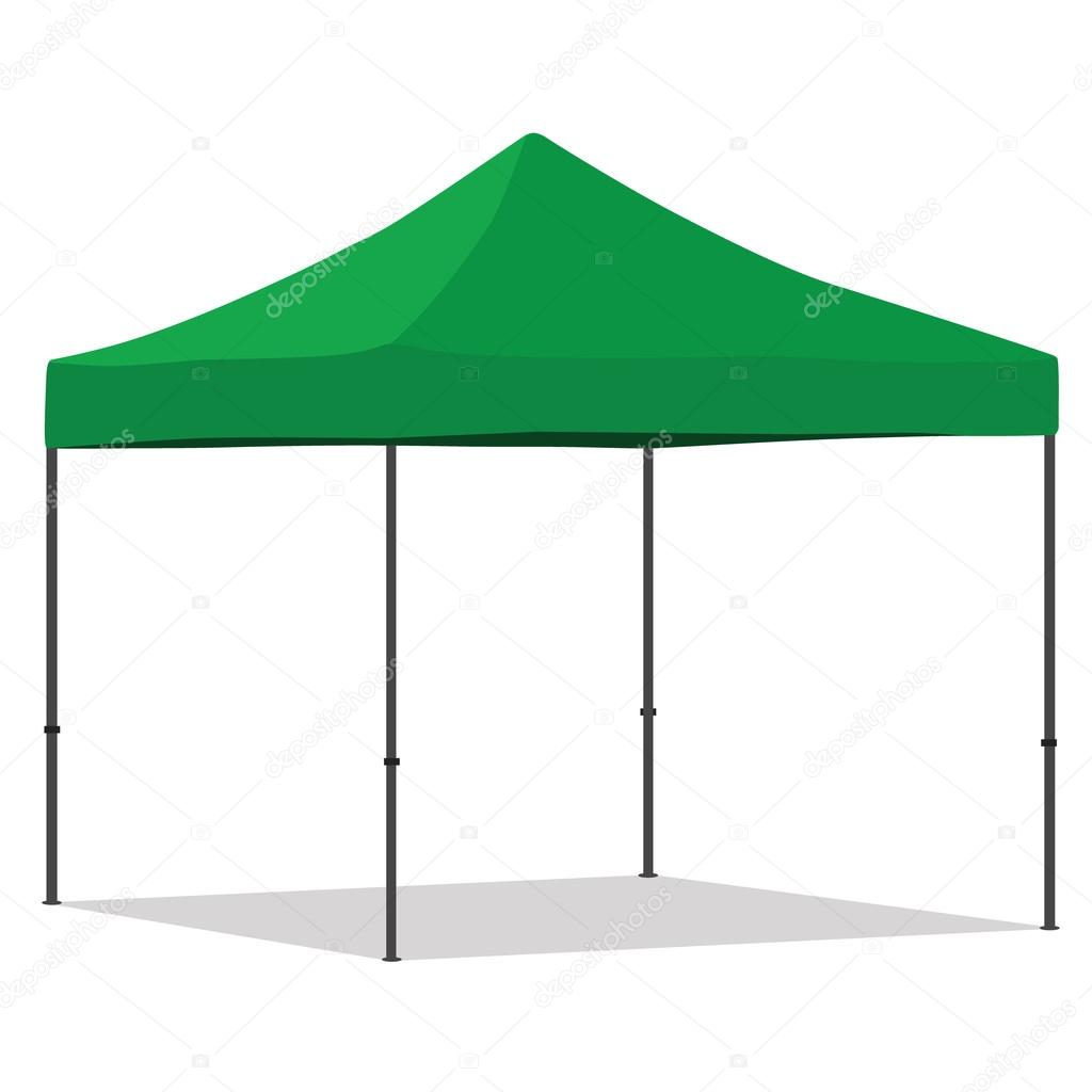 Green folding tent