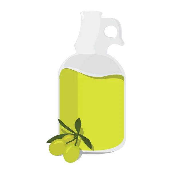Aceite de oliva botella — Vector de stock