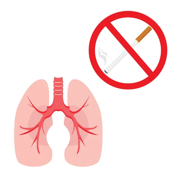 Pulmones y cigarrillos — Vector de stock