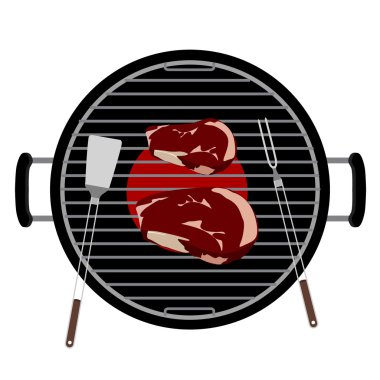 Barbekü Izgara Üstten Görünüm