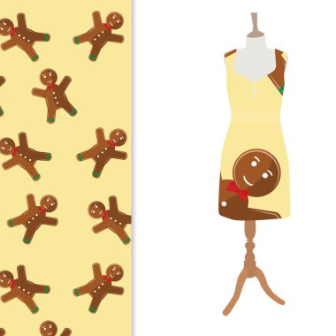 Kış desen ile elbise