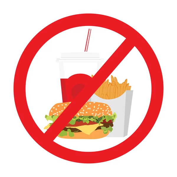 Kein Fast-Food-Schild — Stockvektor