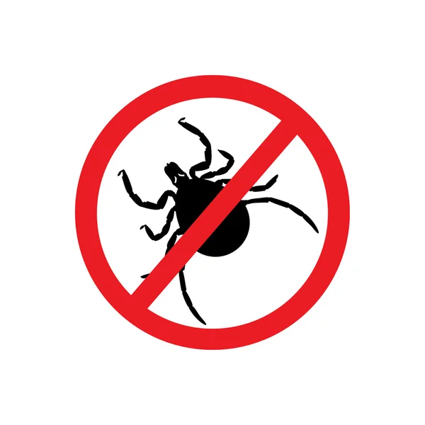 Signe d'avertissement d'acarien — Image vectorielle