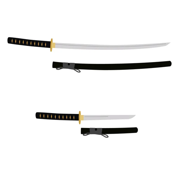 Tanto y espada katana — Vector de stock