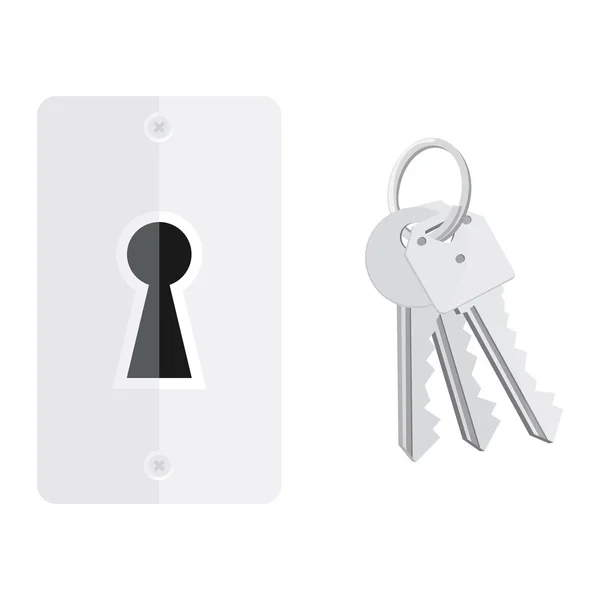 Schlüsselloch und Schlüsselsymbole — Stockvektor