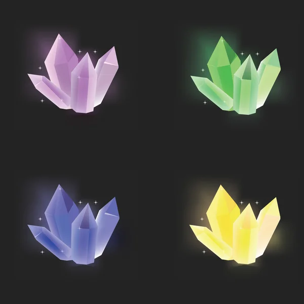 Ensemble icône cristal — Image vectorielle