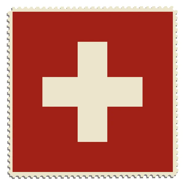 Suiza bandera post — Vector de stock