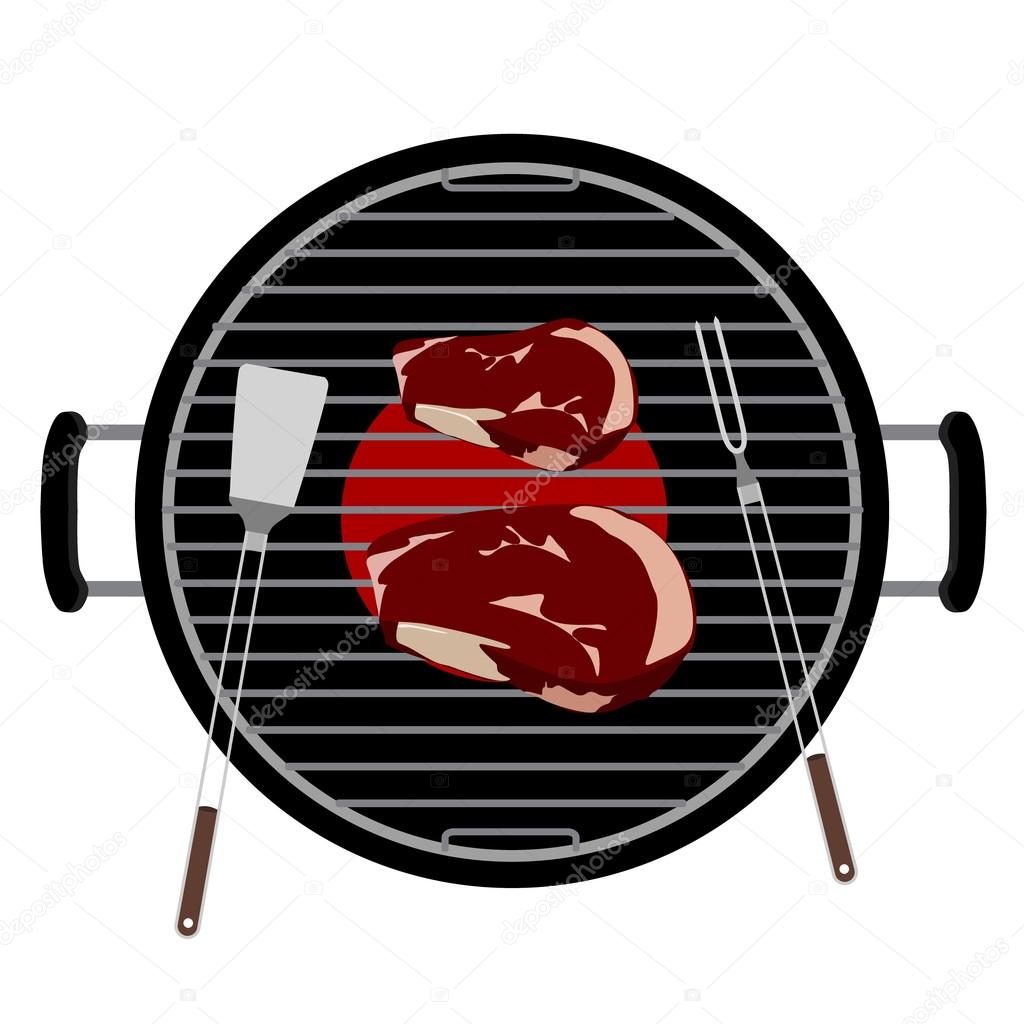 Barbecue grill top view Stock Illustration by ©viktorijareut #106465476