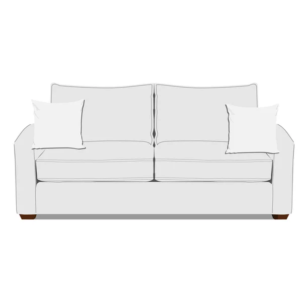 Branco sofá raster — Fotografia de Stock