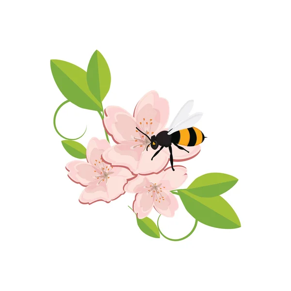Méhecske Virág — Stock Vector
