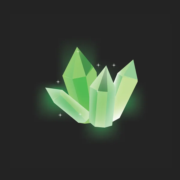 Icono de cristal verde — Vector de stock