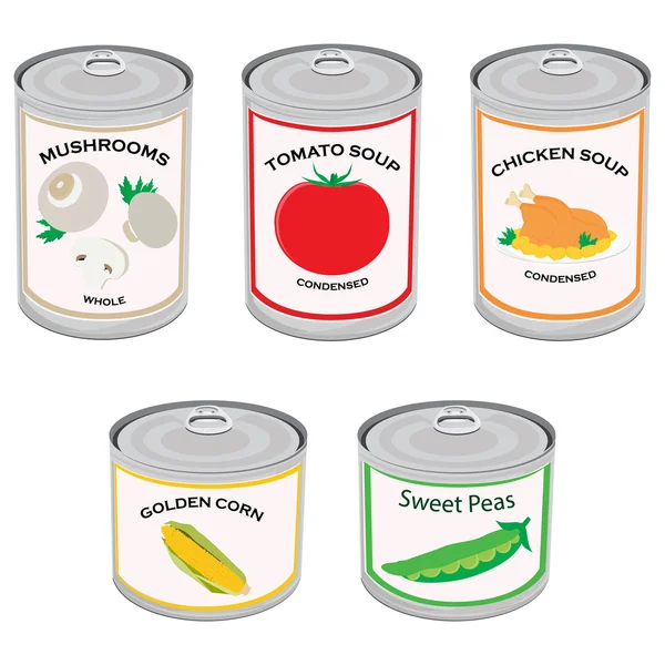 Canned food vector — Stock Illustration Canned food vector Royalty Free Stock Illustrations