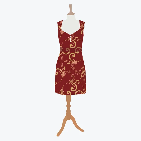 エレガントな赤のドレス — ストック写真