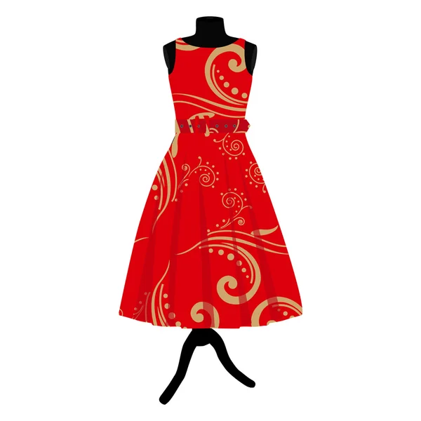 Червона сукня на манекені — стокове фото