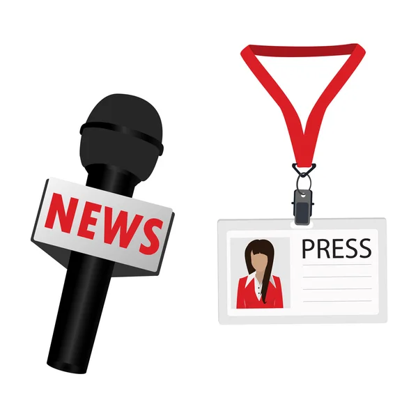 Microphone and lanyard badge — Stock Photo, Image