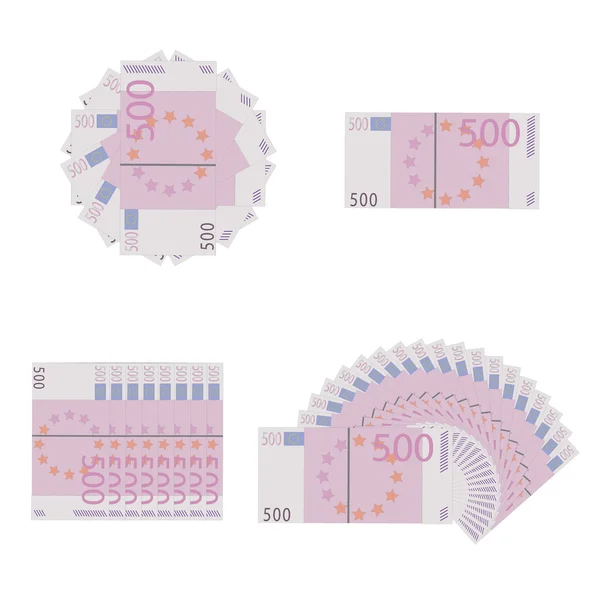 Conjunto de iconos de billetes en euros —  Fotos de Stock