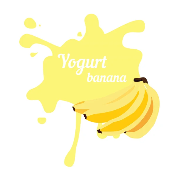 Splash banánový jogurt — Stock fotografie