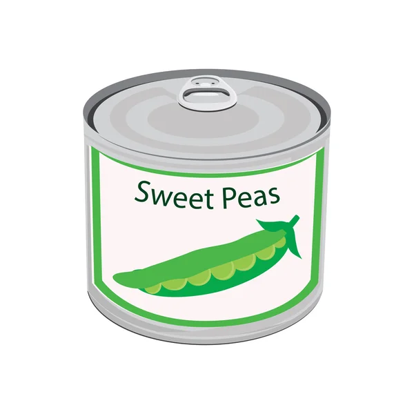 罐头的食品豌豆 — 图库照片