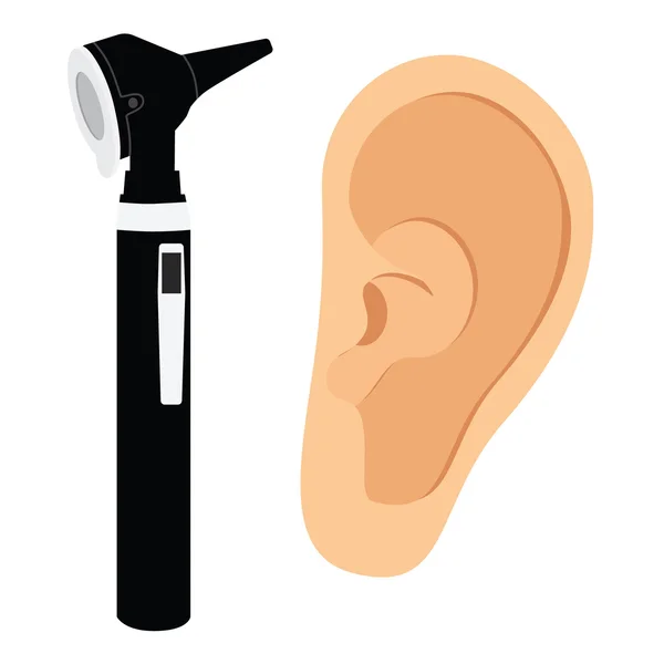 Otoscope and ear — Stock Photo, Image