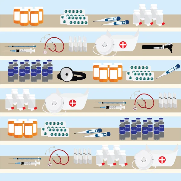 Fondo de los estantes de farmacia —  Fotos de Stock