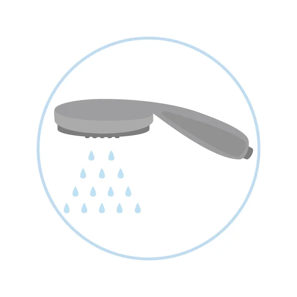 Cabeça de chuveiro com gotas de água — Fotografia de Stock