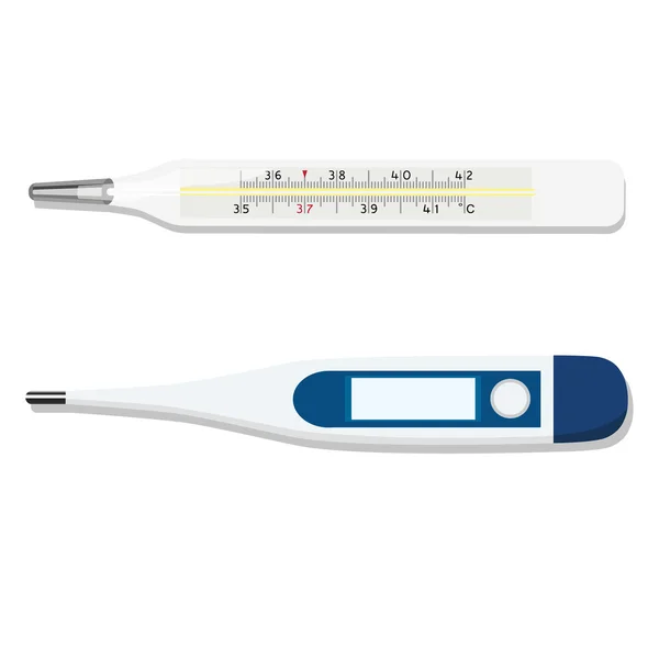 Digitale en kwik-thermometer — Stockfoto