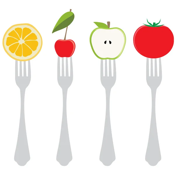 Food on forks — Stock Photo, Image
