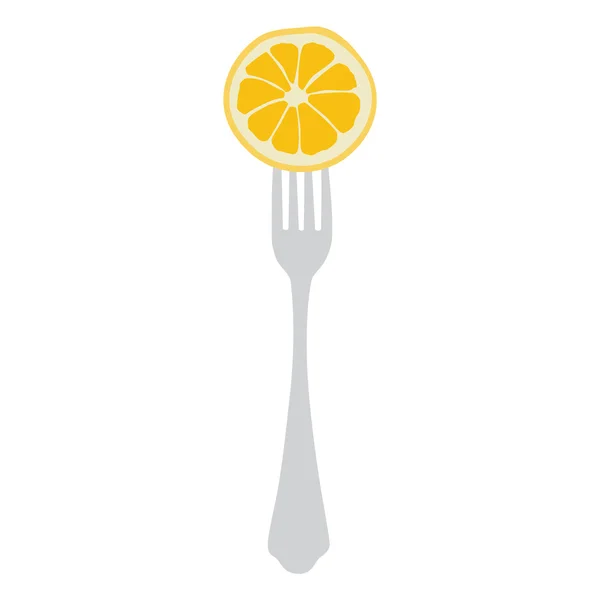 Orange on fork — Stock Photo, Image