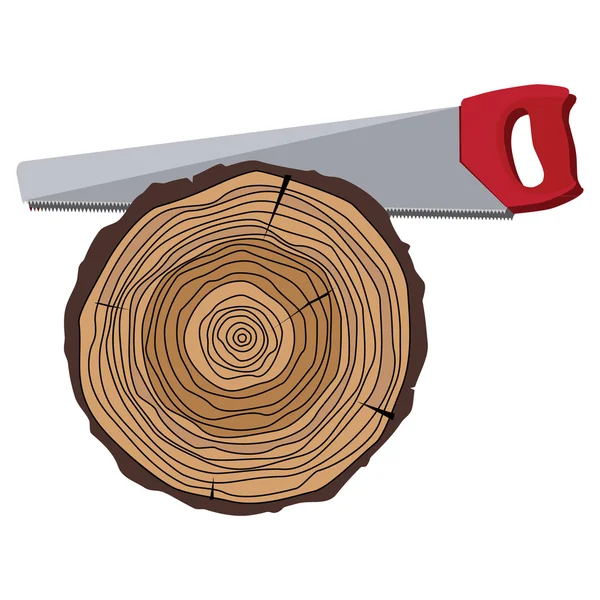 Tree and hand saw — Stock Photo, Image