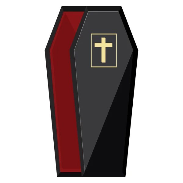 Cercueil noir avec croix — Photo