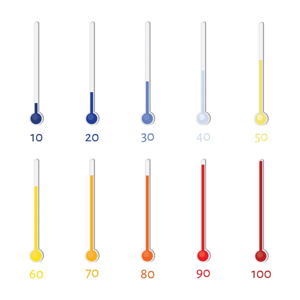 Set icona termometro — Foto Stock