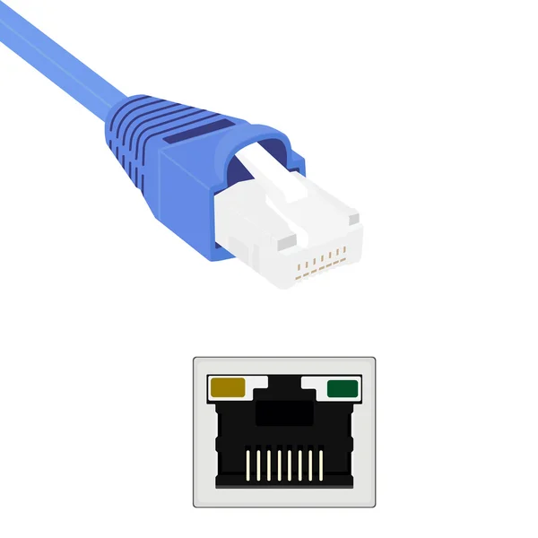 Cabo Ethernet, porto — Fotografia de Stock