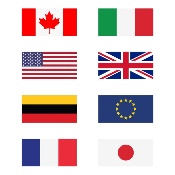 Vlajky zemí G8 — Stock fotografie