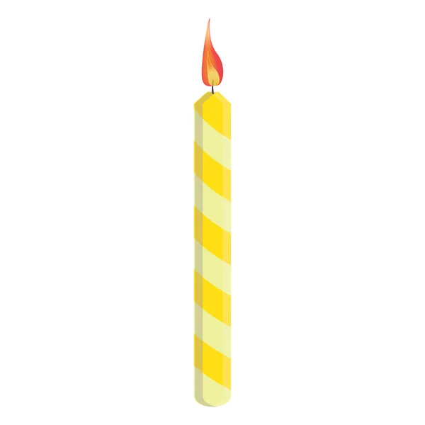 Yellow birthday candle — Stock Photo, Image