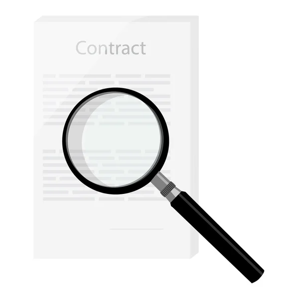 Contract with magnifying glass — Stock Photo, Image