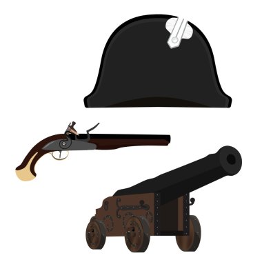 Şapka, canon ve tüfek