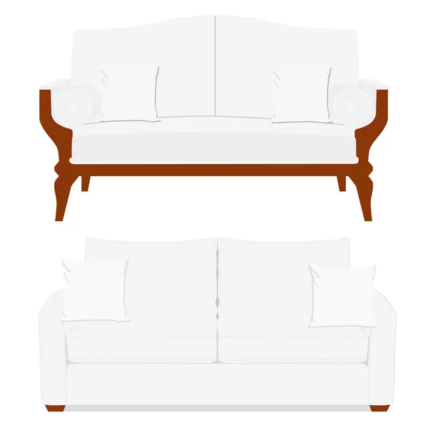 Muebles clásicos y vintage — Vector de stock