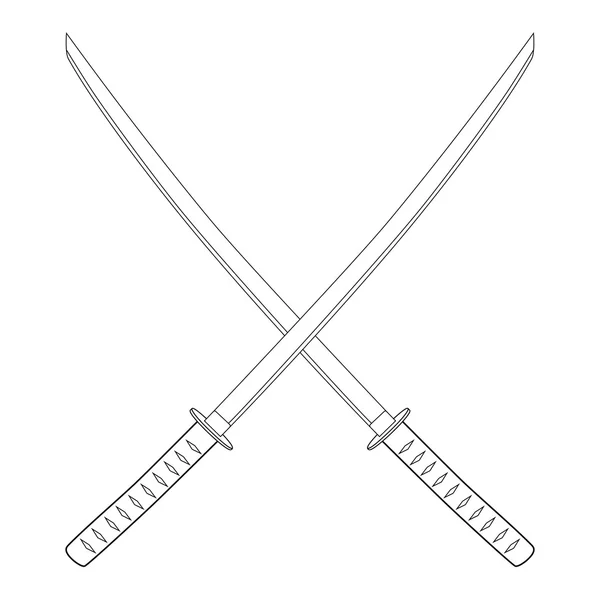 Risteytetty katana-miekka — vektorikuva
