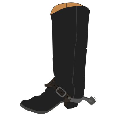 Cowboy boots with spur clipart