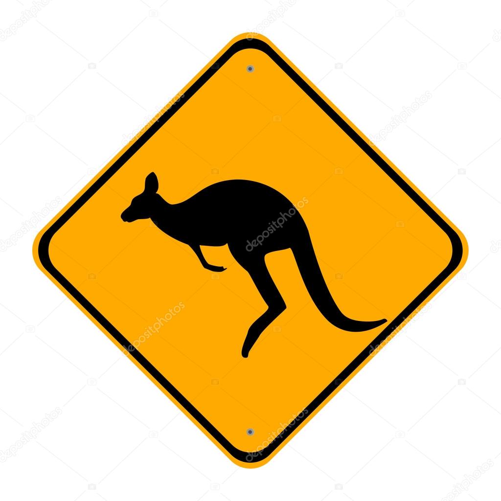 Road sign kangaroo