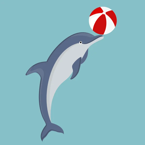 Vetor de golfinho saltador — Vetor de Stock