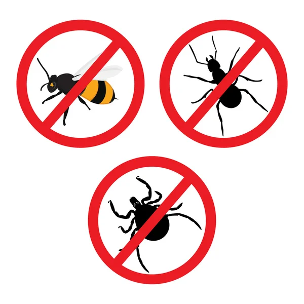 Signo de prohibición de insectos — Vector de stock