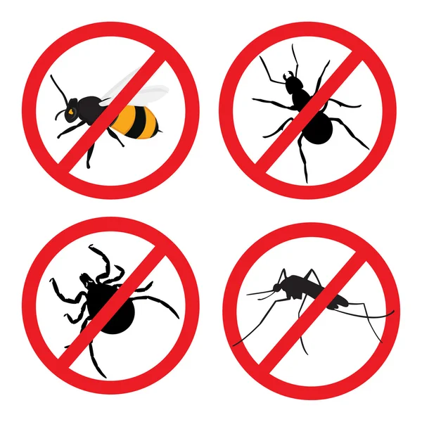 Signo de prohibición de insectos — Vector de stock