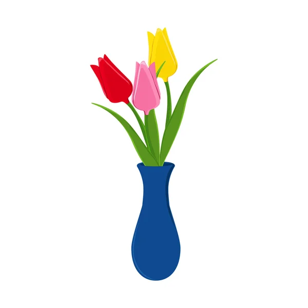 Tulipanes en florero — Vector de stock