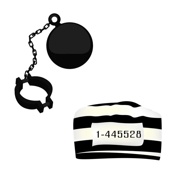 Chapéu de prisioneiro e algemas — Fotografia de Stock