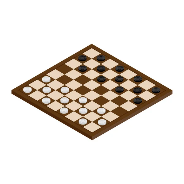 래스터 일러스트 Isometric Checkerboard Checkers 경기를 경기장에 체커들 — 스톡 사진