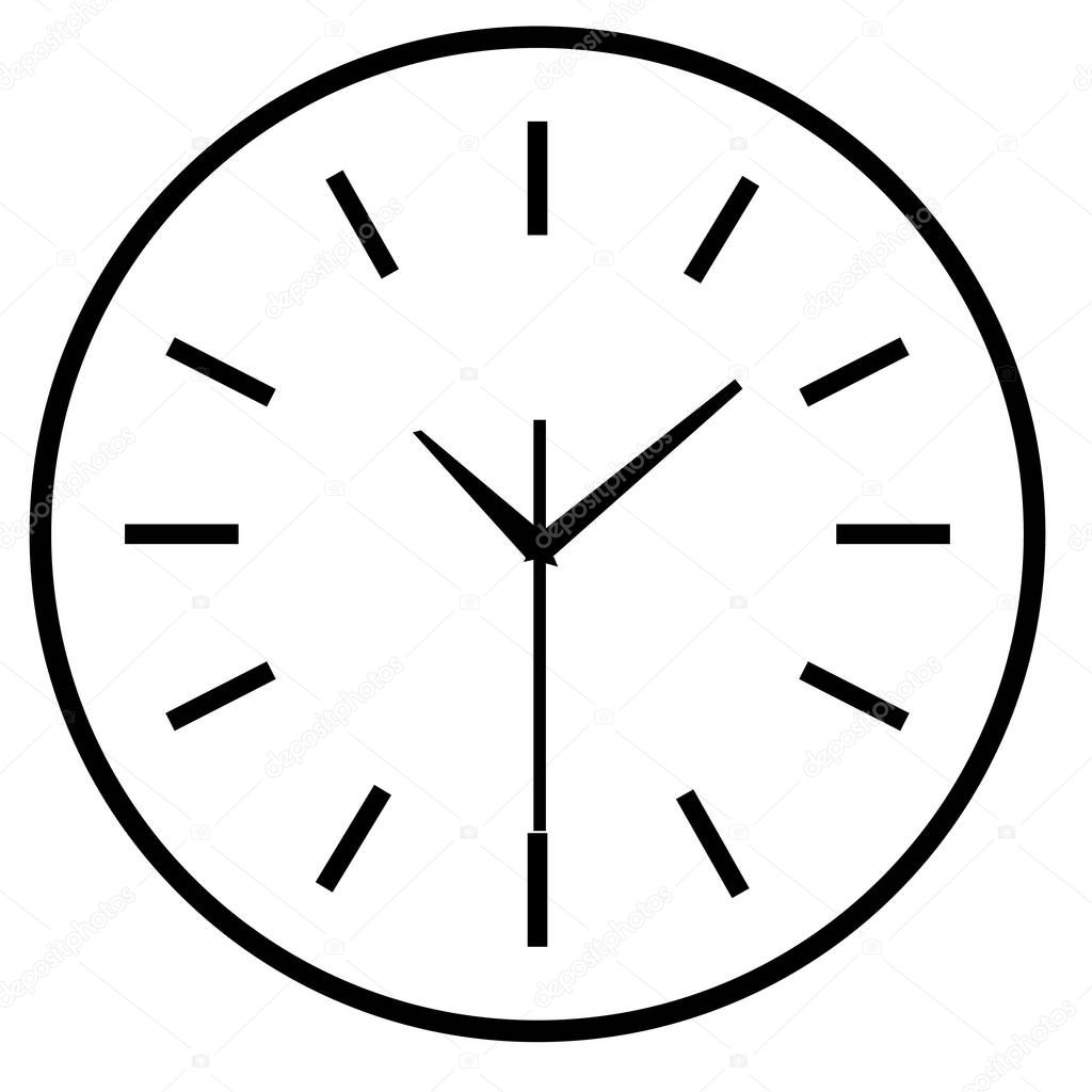 Time clock isolated icon for web design. Simple raster