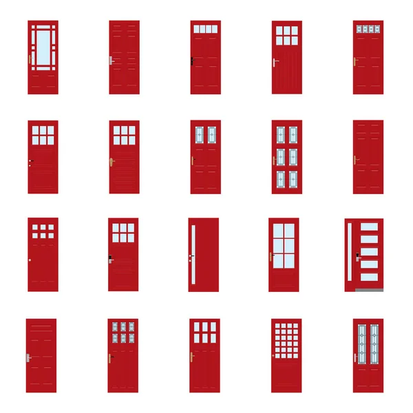 フラットデザインスタイルの隔離された家や建物へのフロントドア ベクトルイラスト — ストックベクタ