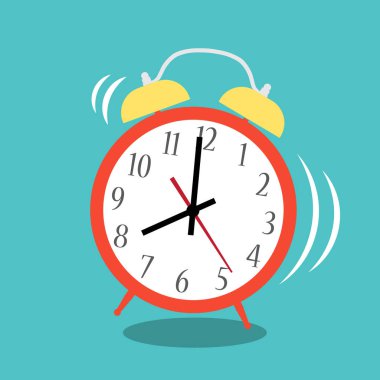 Alarm saat uyandırma saati arka planda düz bir şekilde izole edildi. raster